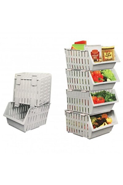 abnturk 4 Katlı Bambu Sebzelik 1.kalite Plastikten Üretim Portatif Demonte Çok Amaçlı Mutfak Komidin