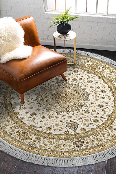 Alanur Home Eko Trend Djt Haı Yıkanabilir Kaymaz Taban P1360 Yuvarlak Osmanlı...