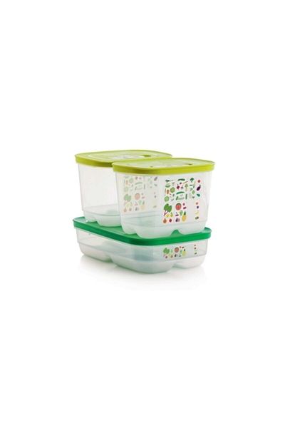 Tupperware Greenhouse Refrigerator Storage Container Set of 3 (1 PC HORIZONTAL 2 PCS VERTICAL 1.8 LT)