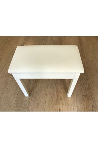 Nano Müzik Piyano Taburesi Beyaz Sandıklı Masif Ayaklı