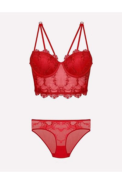 Nurteks Women's Red Padded Bra Set