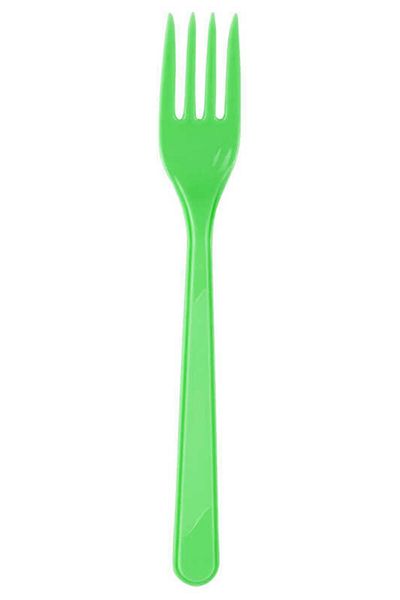 Panel360 Green Plastic Fork 25 Pieces