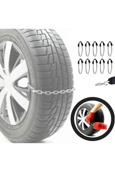 Ankaflex Kar Zinciri Yeni Nesil Tak Çıkar Pratik Araba Zinciri Patinaj Zinciri Araç Lastik Zinciri 10 Adet