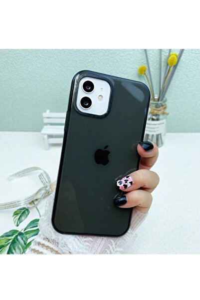 Molly Iphone 12 Uyumlu Füme Mua Renkli Şeffaf Silikon Kılıf