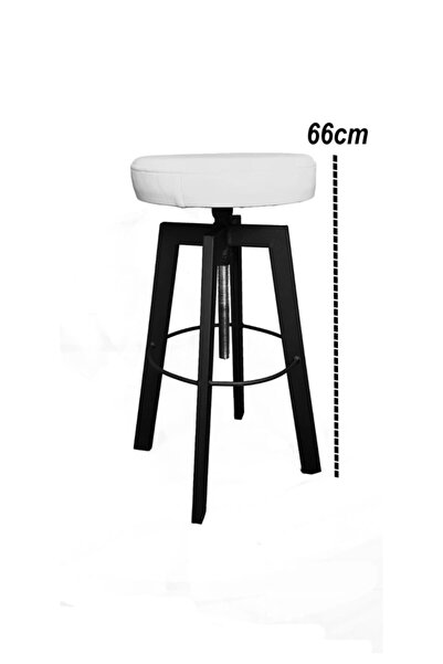 Genel Markalar Klump Bar Sandalyesi Bar Taburesi Beyaz Deri Oturak