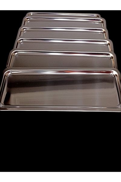 AYZ HOME 6-Piece Rectangular Steel Presentation Tray - Patisserie, Coffee 13cm*33cm Coffee Presentation Tray