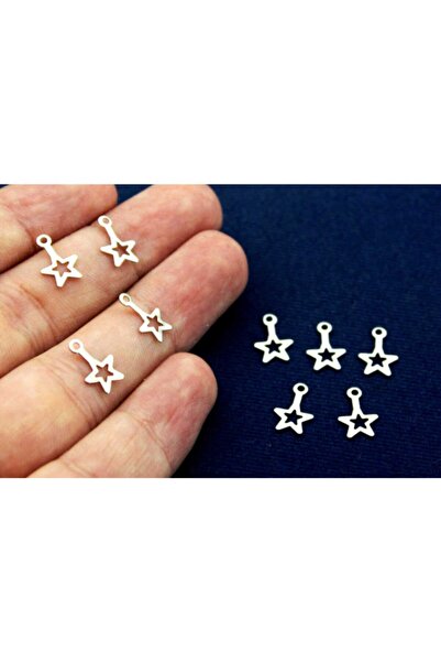 yfhobi 30 Adet - 8x12 Mm Yıldız Desenli Pul, Takı Malzemesi, Metal Pul, Nikel...