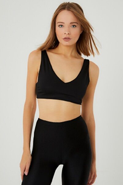 LAMODEMAPASS Siyah Mini Crop Top