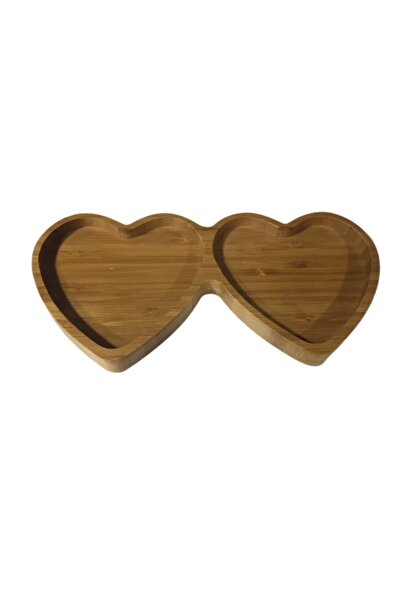 ACAR Bamboo Double Heart Snack Bowl