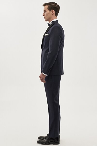 ALTINYILDIZ CLASSICS Men's Woolen Slim Fit Slim Fit Print Tuxedos Groom Dress with Vest