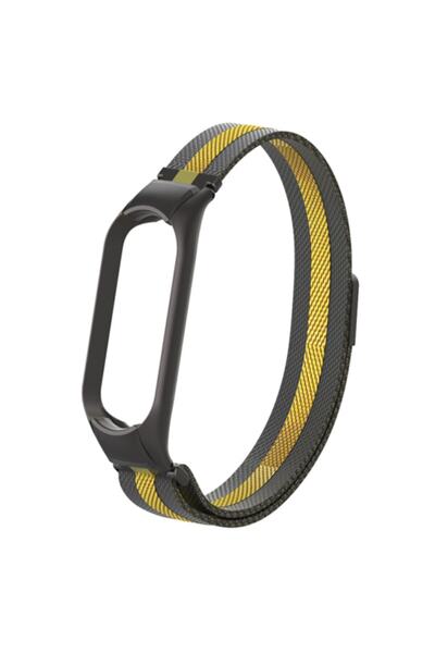 Ally Mobile Xiaomi Mi Band 5 Uyumlu Metal Kayış Kordon Milano Loop Siyah Gold