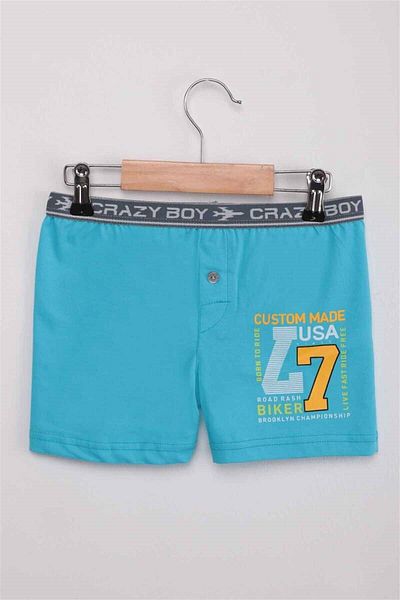 Tutku Boxers for Boys - Mlvx Passion Seven Lettering Printed, Turquoise Blsm 253 Code/Color