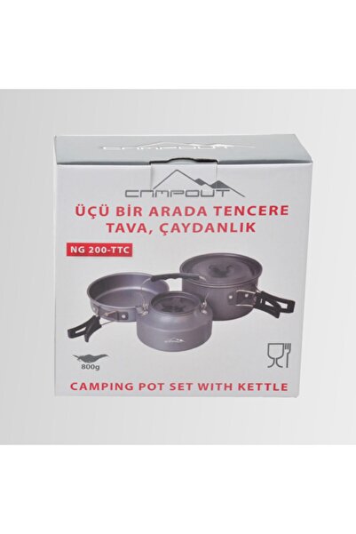 NURGAZ Ng-200-ttc Üçü Bir Arada Kamp Tencere Tava Çaydanlık Seti