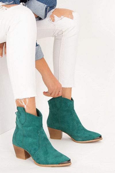 derithy Teroya Boots-green Suede-byc0304