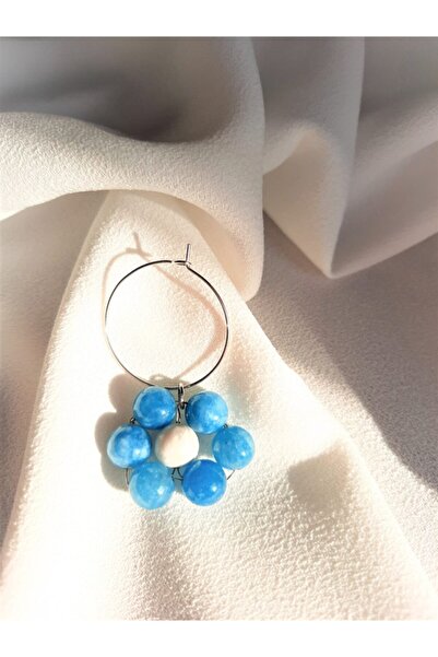 Lavinia Atelier Blue Quartz Natural Stone Daisy Model Earrings