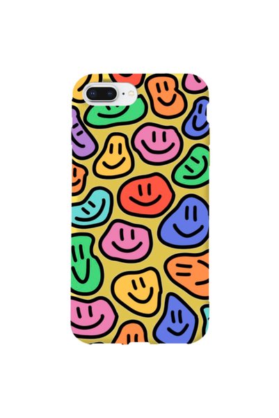 WANNA PROTECT iPhone 7 Plus Yellow Color Smile Pattern Silicone Phone Case wi...