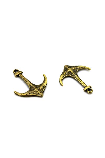 yfhobi 1 Adet - 30x38 Mm, Çapa Desenli, Metal Uç, Takı Malzemesi, Antik Sarı ...