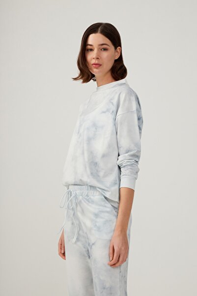 Los Ojos Kadın Gri Batik Desenli Pijama Takımı Tie-dye