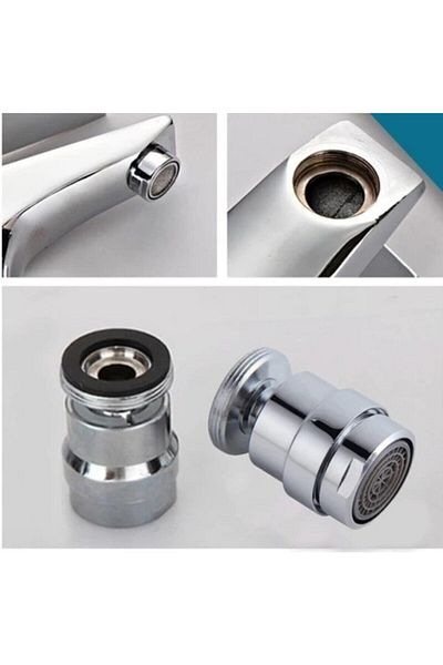 KUSTAR External Thread Water Saving 360 Degree Movable Faucet Head Solid Brass Stainless