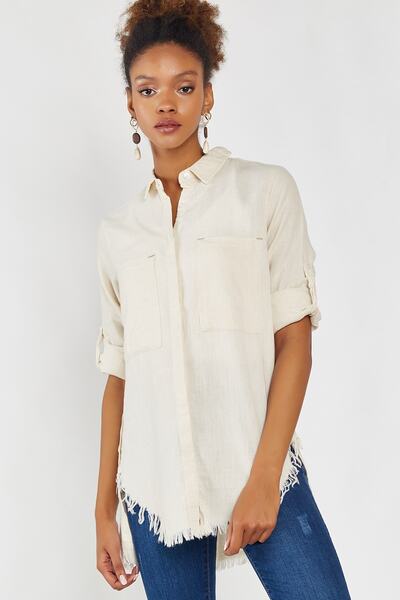 Hopoi Γυναικείο Μπεζ Φούντα Μπεζ Πουκάμισο 18044