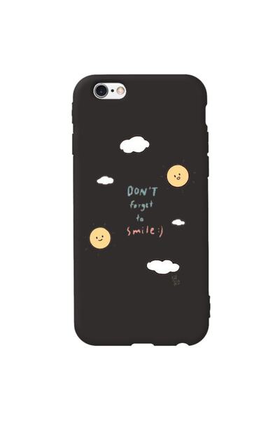 WANNA PROTECT iPhone 6S Plus Black Color Don'T Forget to Velvet Patterned Sil...