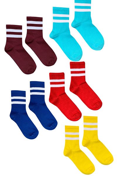 Altınay 5-Piece Long Double Stripe Perfumed College Women's Socks Klj5a