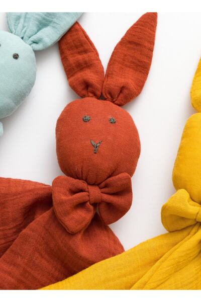 TwoMamas Organik Pamuk Müslin Tavşan Uyku Arkadaşı - Kiremit