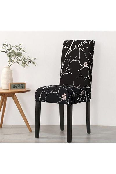 ÖZMAKAN Chair Cover Velvet, Lycra, Washable 1 Piece