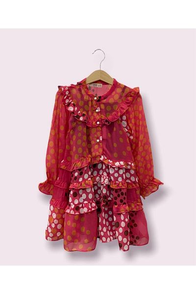 Çikoby Girl Pink Chiffon Dress