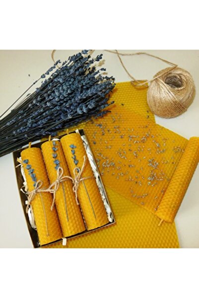 Petekoğlu Aromaterapi Lavantalı Doğal Petek Balmumu Mum Seti