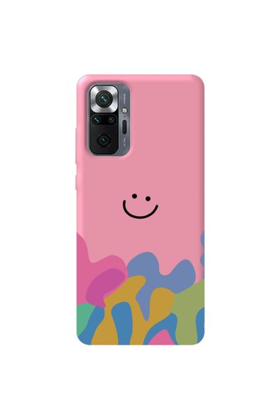 WANNA PROTECT Xiaomi Redmi Note 10 Pro Max Pink Color Pattern Smiley Velvet P...