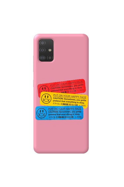 WANNA PROTECT Samsung A71 Pink Color Put on Velvet Patterned Silicone Phone Case