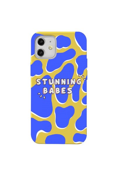 WANNA PROTECT iPhone 12 Yellow Color Stunning Babes Velvet Patterned Silicone...