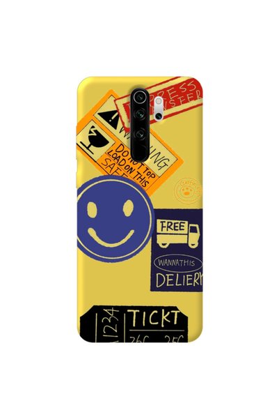 WANNA PROTECT Xiaomi Redmi Note 8 Pro Yellow Color Warning Velvet Patterned S...