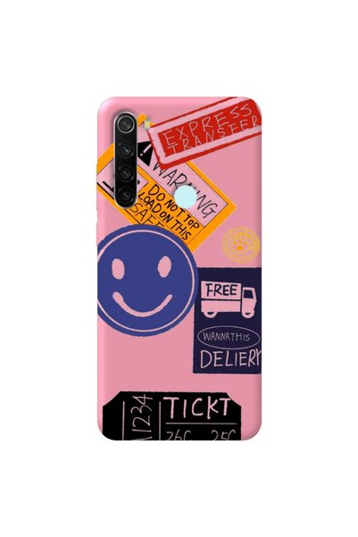 WANNA PROTECT Xiaomi Redmi Note 8 Pink Color Warning Velvet Patterned Silicon...