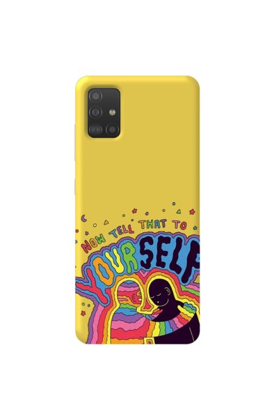 WANNA PROTECT Samsung A71 Yellow Color Yourself Velvet Patterned Silicone Pho...