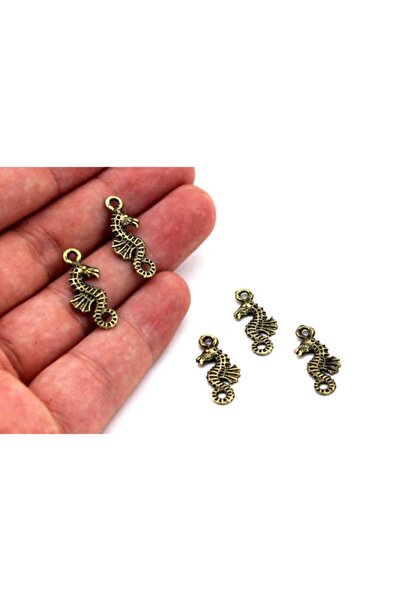 yfhobi 8 Adet - 10x24 Mm Deniz Atı Desenli, Metal Uç, Takı Malzemesi, Antik S...