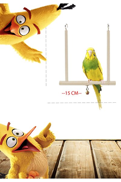 SAKAPET Doğal Ahşap Muhabbet Kuşu Salıncağı