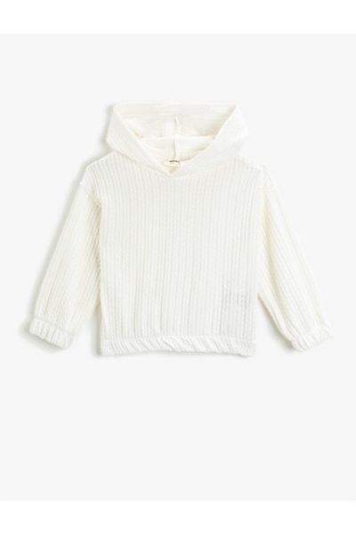 Koton Strukturiertes Kapuzensweatshirt mit langen Ärmeln
