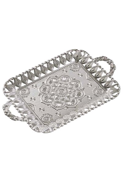 Sena Ecem Dikdörtgen Gümüş 6 Kişilik Tepsi 197-6