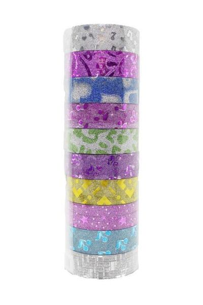 Bubu 8230 Glitter Patterned Tape 10 Colors 10 Pack Deba