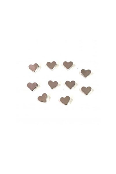 Lade مجسم قلب مطلي بالروديوم جهاز متوسط 10 قطع