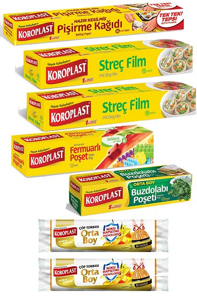 Koroplast 2 Pieces Giant Size Baking Paper and Stretch Film - Zippered Bag and Refrigerator Bag