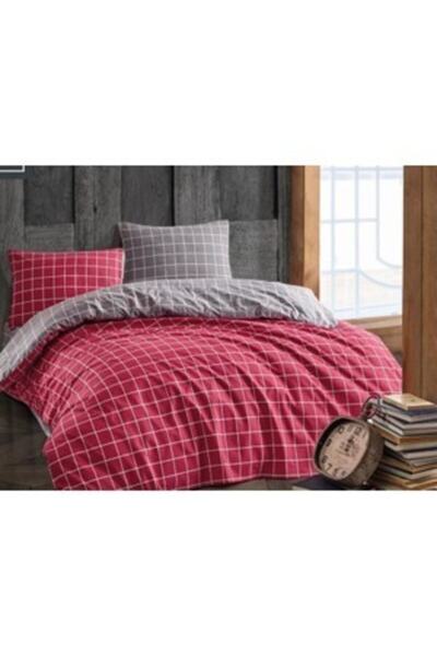 BIENLINE Ranforce Одномісний комплект постільної білизни - картата червона