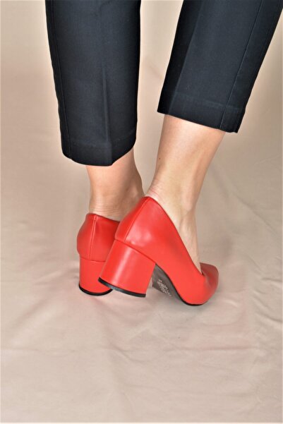 ALİS DRESS Kırmızı Kalın Topuklu Stiletto