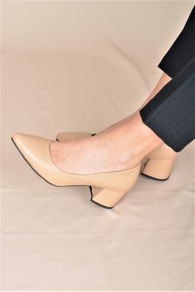 ALİS DRESS Ten Rengi 6 Cm Kalın Topuklu Stiletto