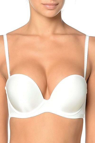 Orkide Sutien de damă, alb, cu dublu susținere, fără bretele
