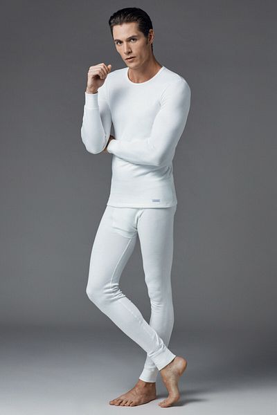 Eros Men's Ecru O Neck Long Sleeve Thermal Top Es0114520