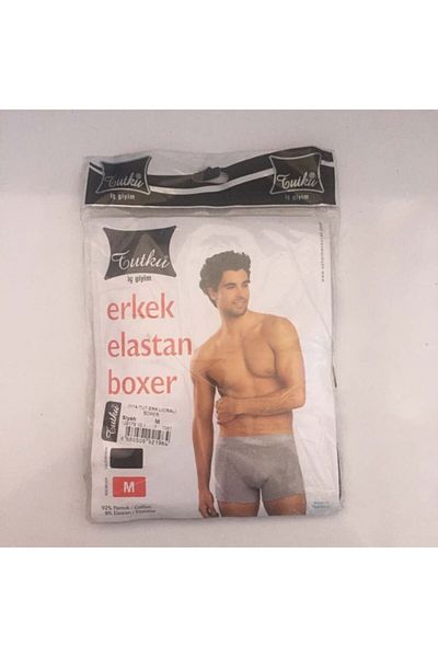Tutku Men's Gray Cotton Elastane Lycra Boxer 3 Pack