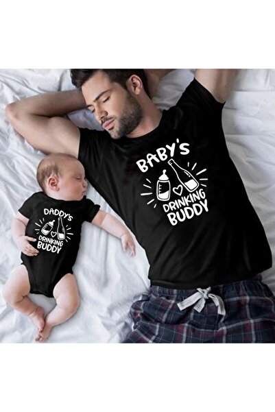 venüsdijital تيشيرت أسود بتصميم Drinking Buddy Zibın (هذا منتج واحد، أضف قطعت...
